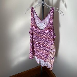 a.n.a. Flowy Sleeveless Top Pink Pattern S/M